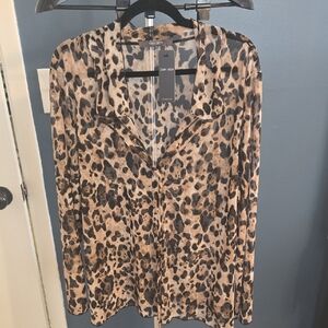 George Leopard Print Button Down Shirt